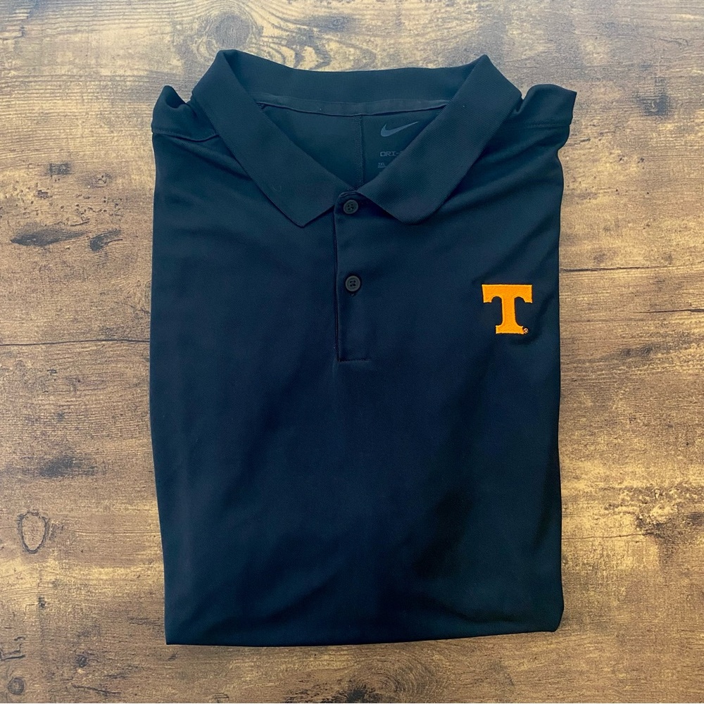 Nike University of Tennessee Men's Black Polo Shirt with Orange Logo